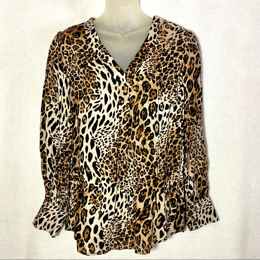 ARIANNA by Howard's animal print blouse top L XL